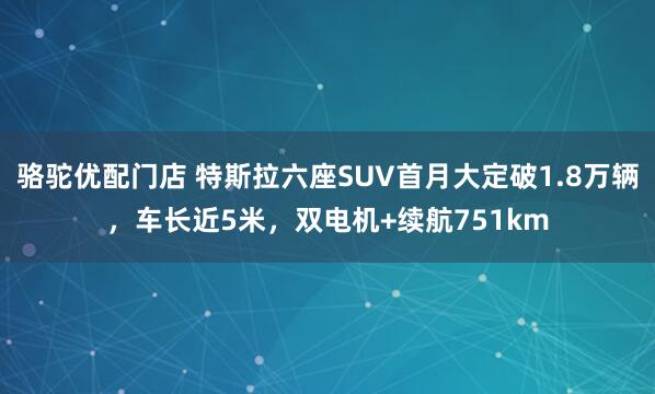 骆驼优配门店 特斯拉六座SUV首月大定破1.8万辆，车长近5米，双电机+续航751km
